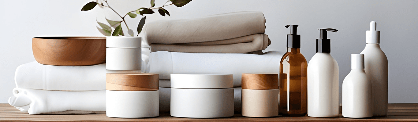 Skincare products banner